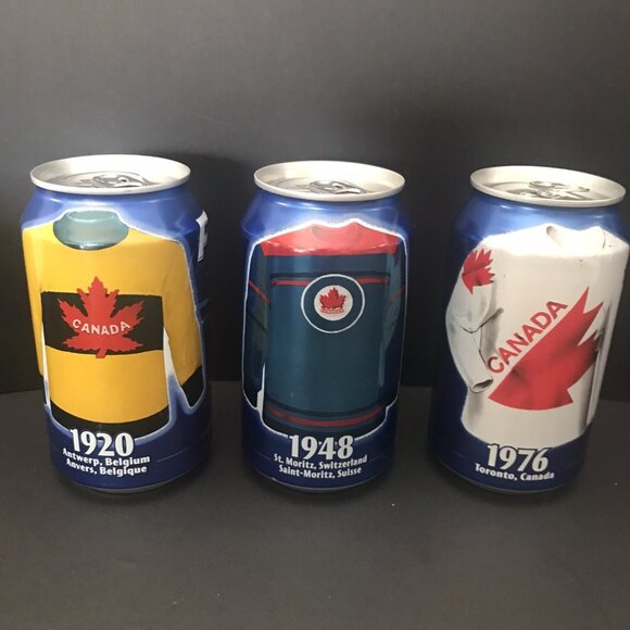 Pepsi Team Canada Olympic Jersey Cans Empty Sealed Set of 6 - Picture 3 of 5